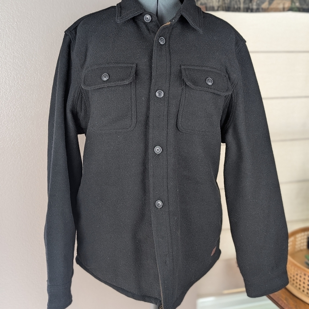 Jachs New York Men’s Wool Blend Jacket Sherpa Lined Button Front Size L